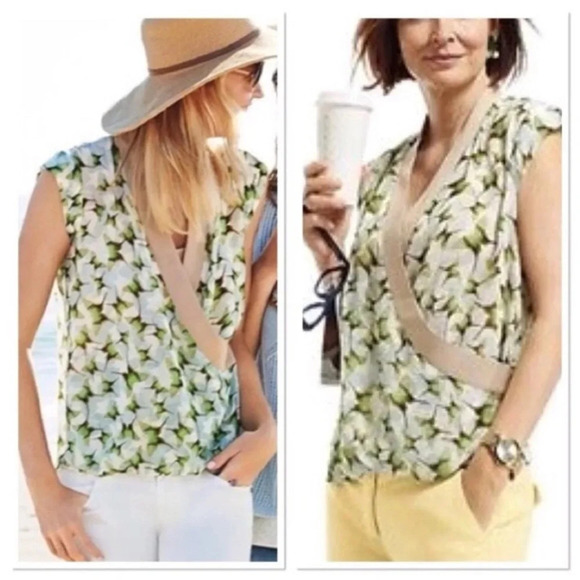 CAbi Butterfly Crossover Top #234 with Cap Sleeves - Picture 1 of 6